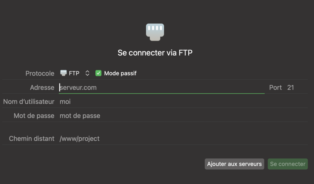 connexion ftp