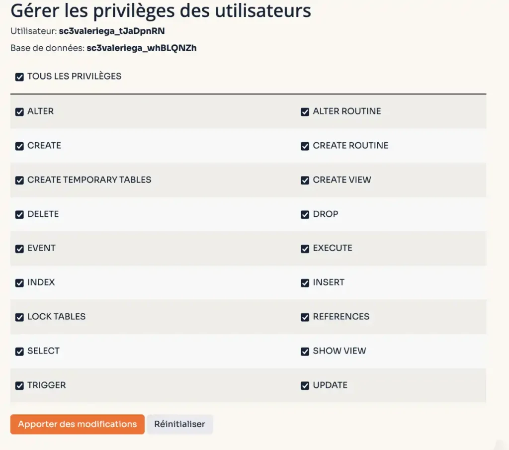 privileges utilisateurs