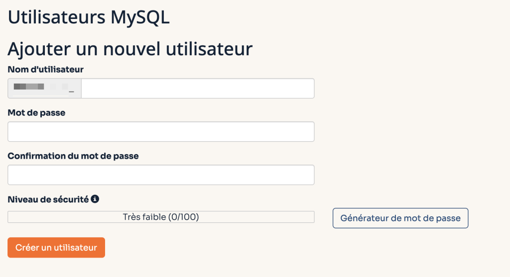 utilisateur bdd