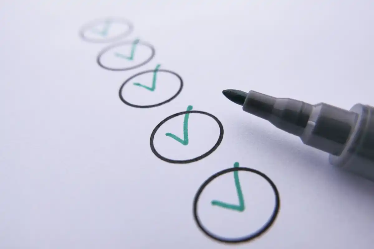 des ronds d'une checklist cochés