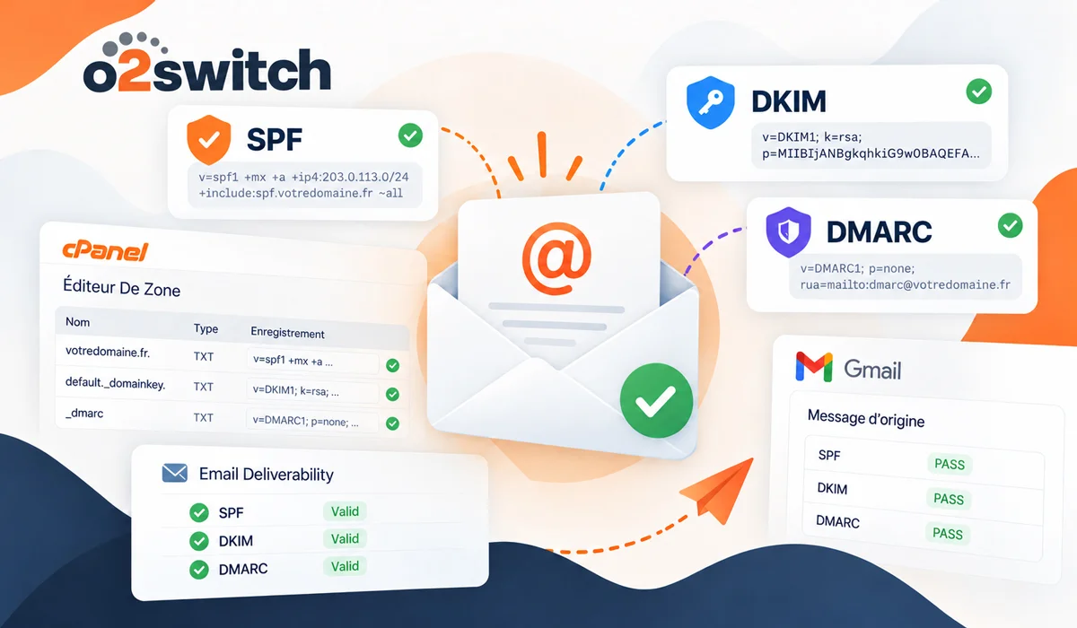 Configurer SPF, DKIM et DMARC chez o2switch, pas à pas
